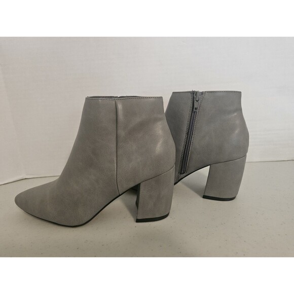 Serra Boots Womens 7 Gray Pointed Toe Ankle Bootie Side Zip Faux Leather 701527 - Picture 4 of 10